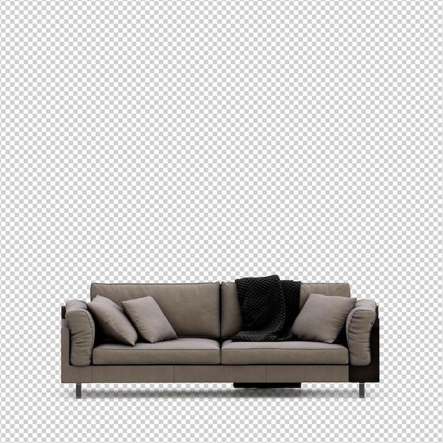 Canapé isométrique rendu 3D isolé