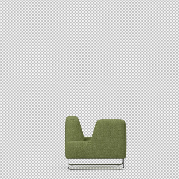 Canapé isométrique rendu 3D