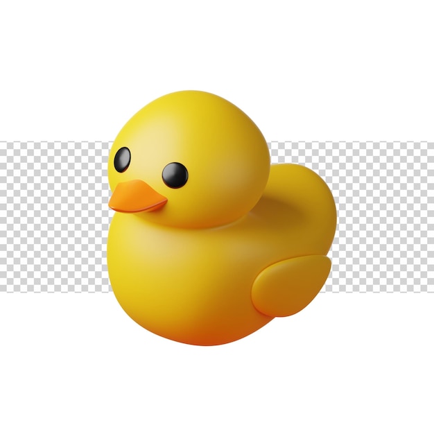 PSD canard en caoutchouc avec icône de rendu 3d de couleur jaune pour site web ou application canard en caoutchouc amusant et simple