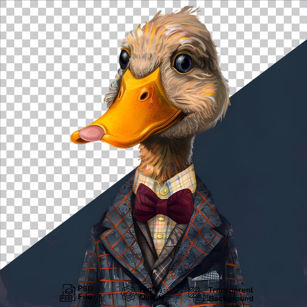 Un Canard Portant Un Costume Sur Un Fond Sombre Inclut Un Fichier Png