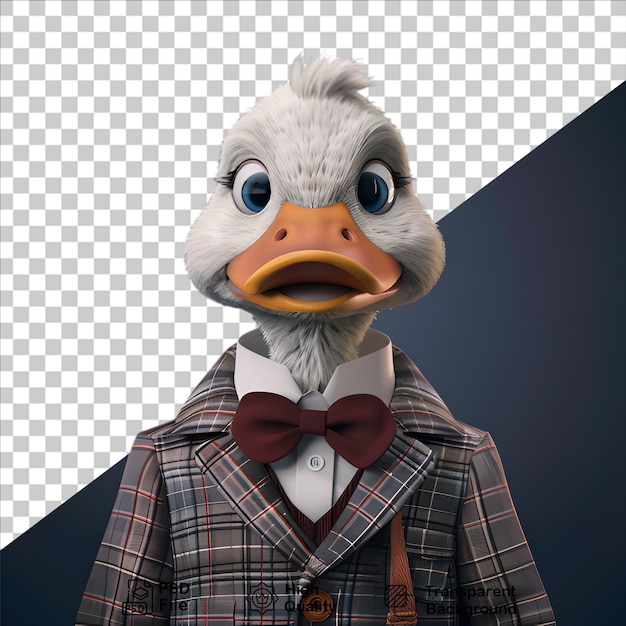 Un Canard Portant Un Costume Sur Un Fond Sombre Inclut Un Fichier Png