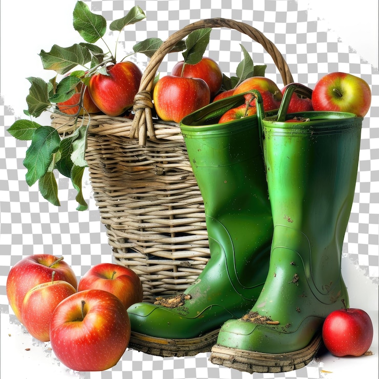 PSD una canasta de manzanas manzanas y una canastra de manzanas