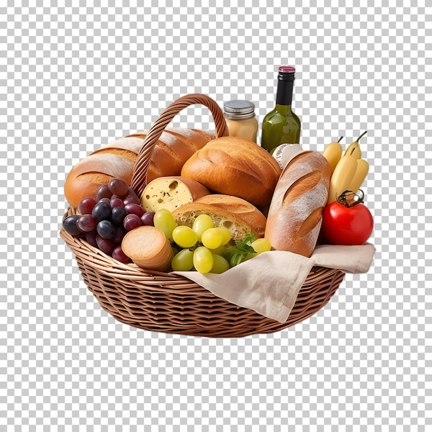 La canasta de mercado incluye frutas y verduras en forma de cuentas aisladas sobre un fondo transparente