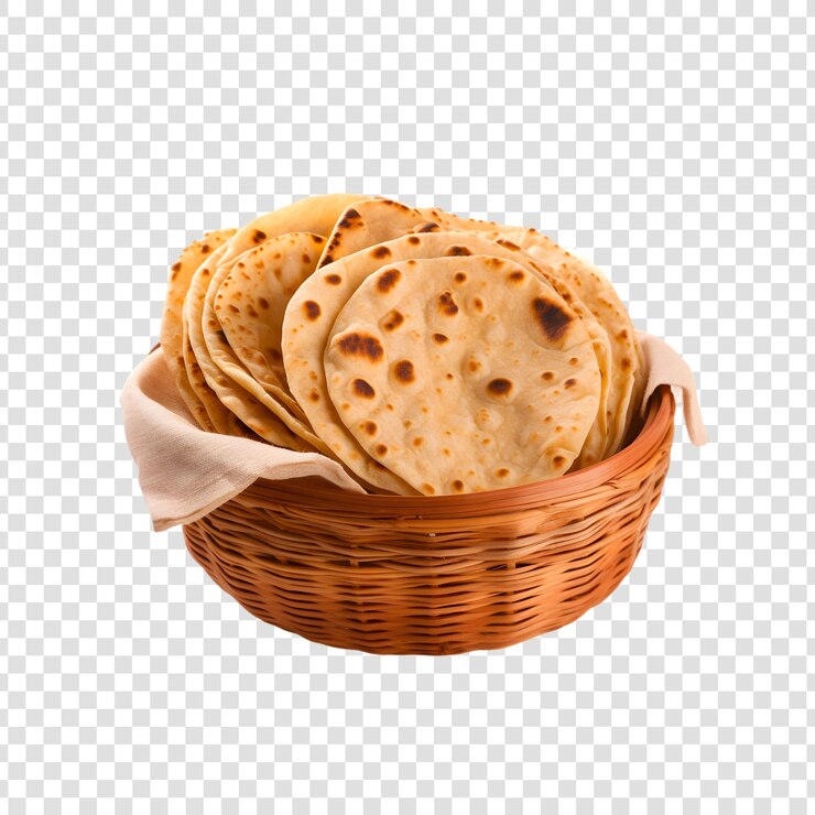 PSD una canasta de pan frito en un fondo transparente