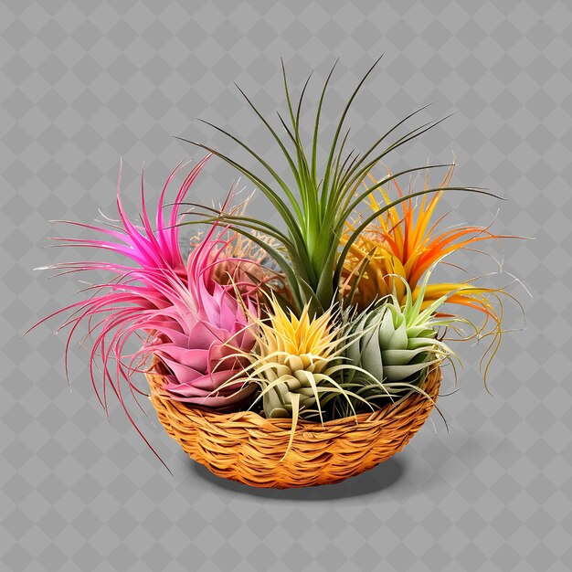 PSD una canasta de plantas coloridas con un fondo de una planta