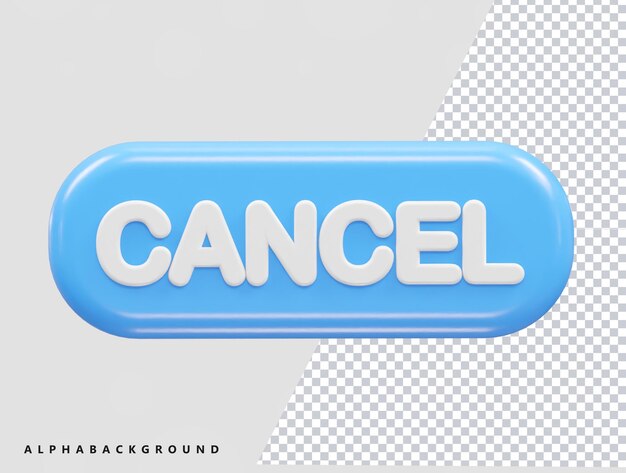 cancel icon 3d rendering rejected icon illustration element