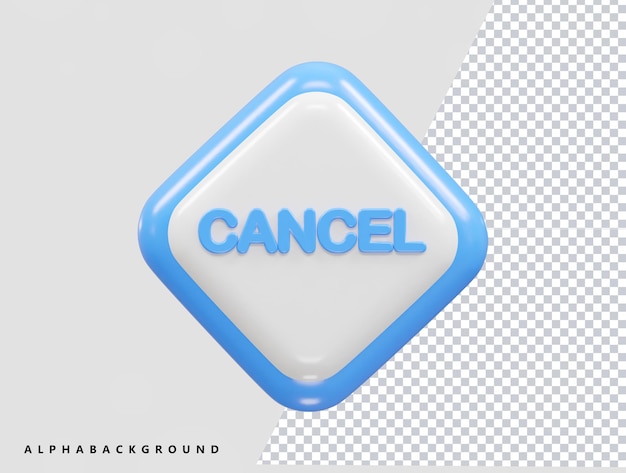 cancel icon 3d rendering rejected icon illustration element