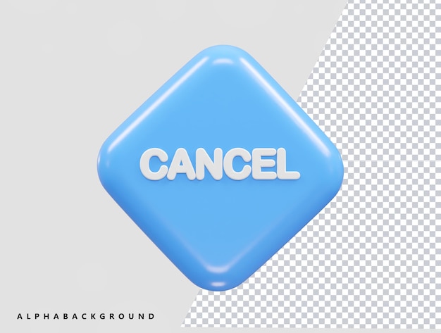 cancel icon 3d rendering rejected icon illustration element