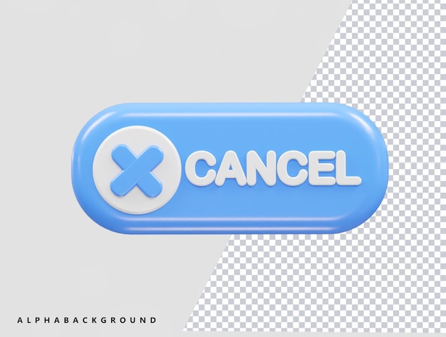 cancel icon 3d rendering rejected icon illustration element