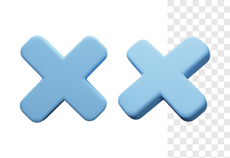 PSD cancelar icono 3d con color azul