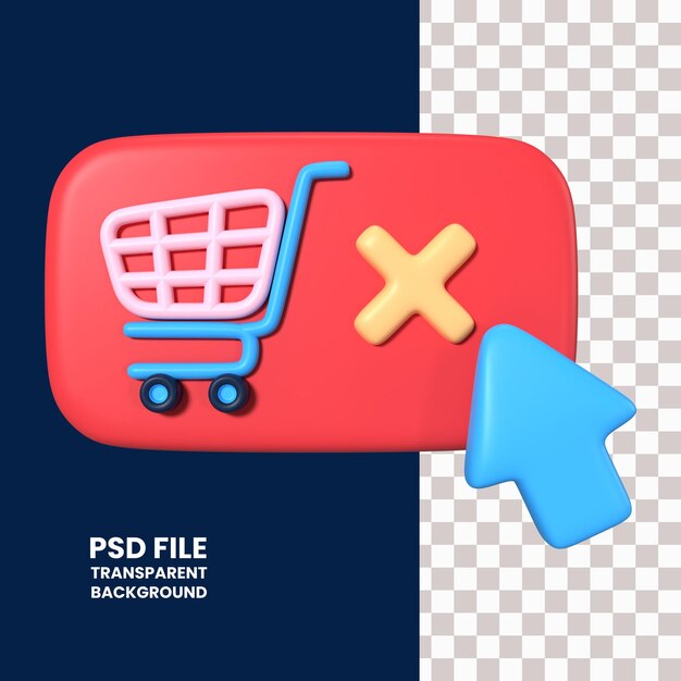 PSD cancelar el icono de la ilustración 3d