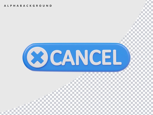 Cancelar el icono de la ilustración de renderización 3D