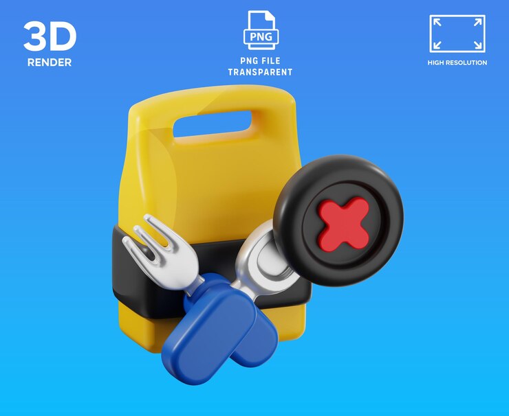 PSD cancelar el icono de renderización 3d del pedido de comida