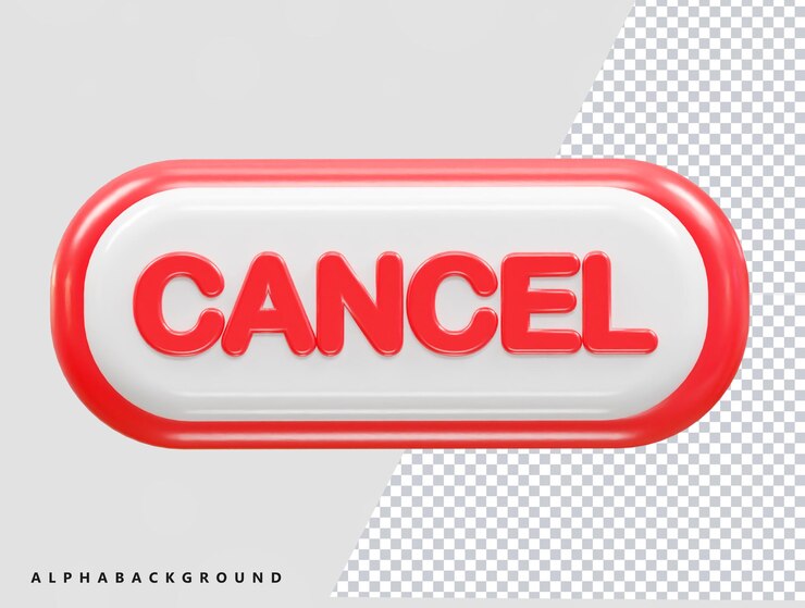 PSD cancelar la representación 3d del icono elemento de ilustración del icono rechazado