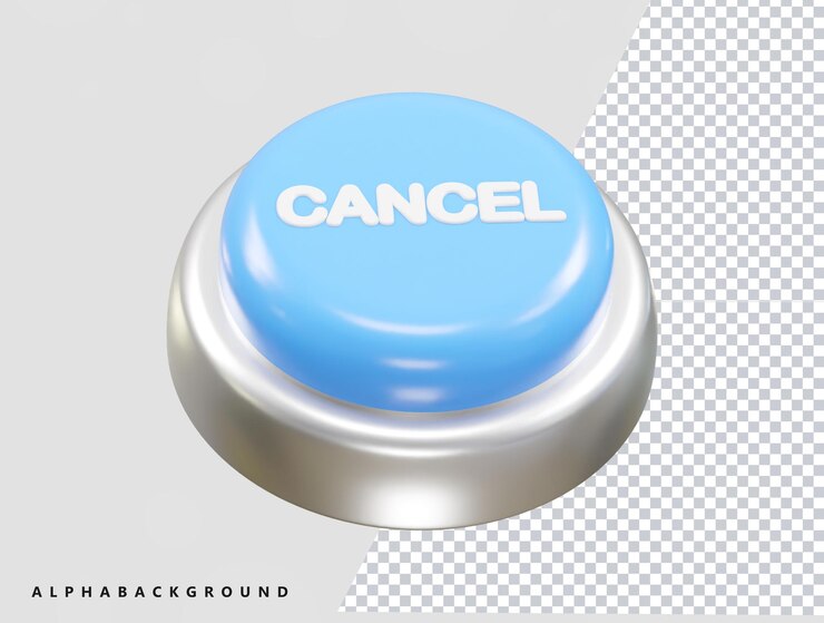 PSD cancelar la representación 3d del icono elemento de ilustración del icono rechazado