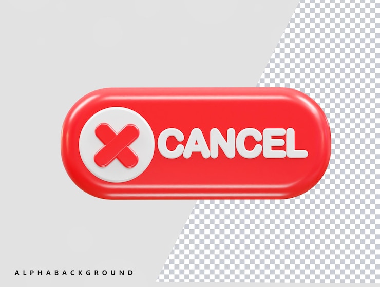 PSD cancelar la representación 3d del icono elemento de ilustración del icono rechazado