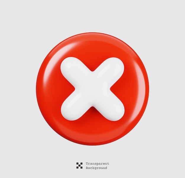 Cancelar x o denegar el concepto de conjunto de iconos de interfaz de usuario general aislado 3D Render ilustración