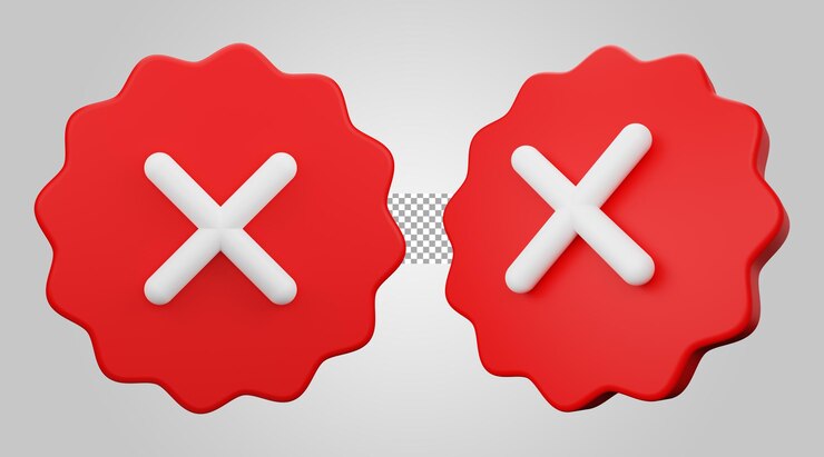 PSD cancele o sinal de recusa no fundo transparente 3d render