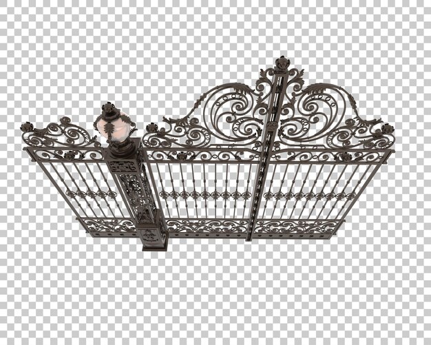 Cancelli in ferro isolati su sfondo trasparente illustrazione del rendering 3d
