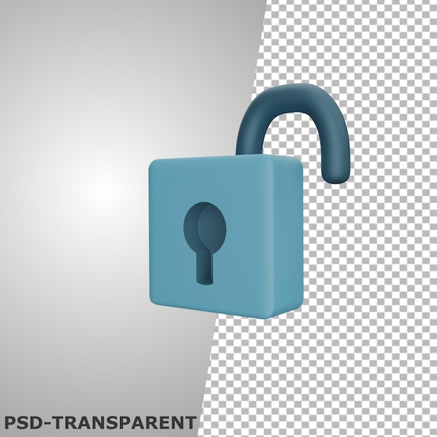 candado desbloquear icono 3d