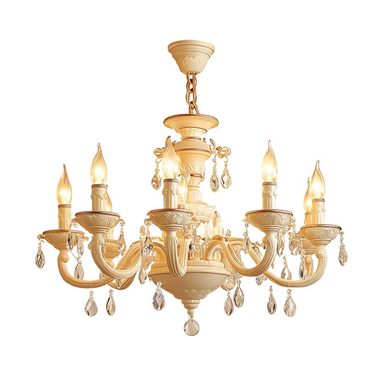 PSD candelabro de cristal de crema ligero