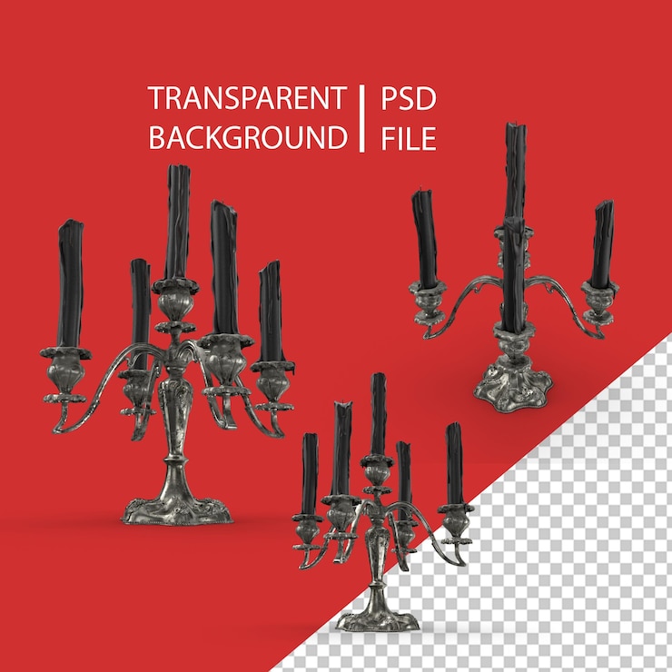 PSD candelabro espeluznante png