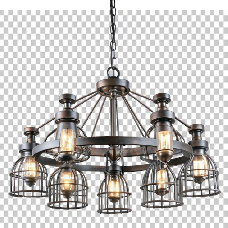 PSD candelabro industrial sobre un fondo transparente