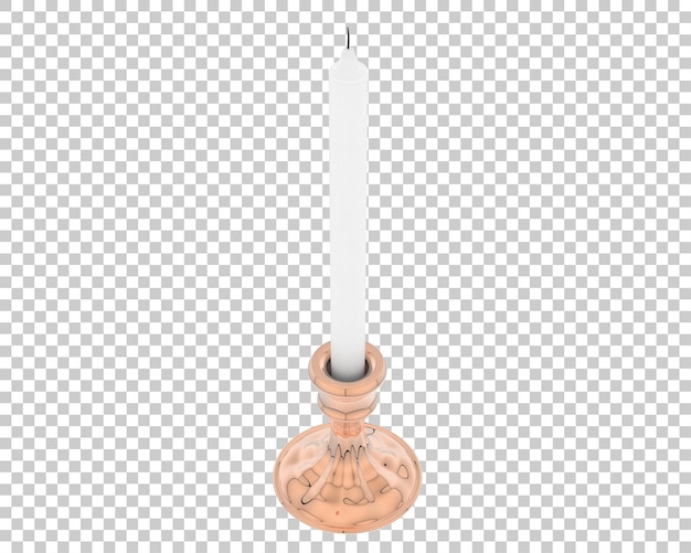 Candelero en la ilustración de representación 3d de fondo transparente
