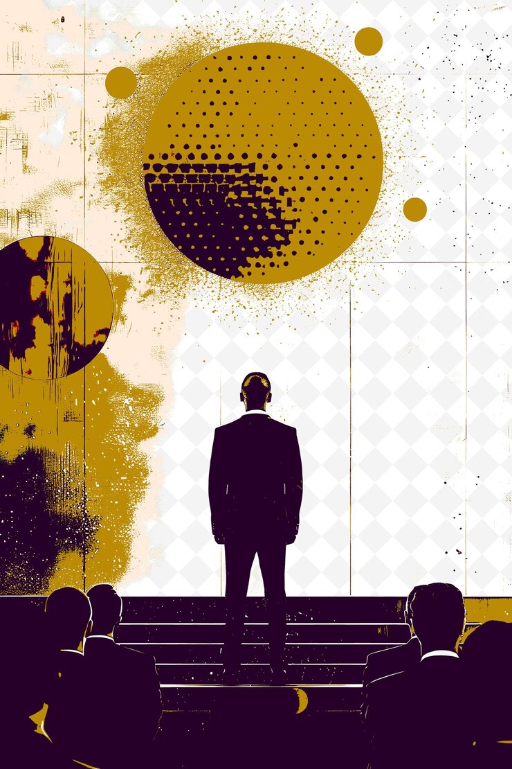 PSD candidat à la présidence lors d'un sommet politique discutant des conceptions d'illustration de pot plat