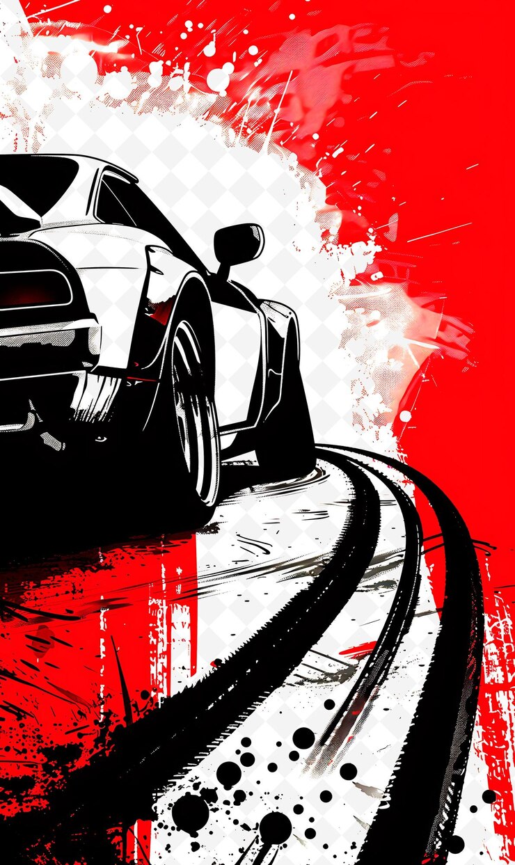 PSD candidato che partecipa a una fiera automobilistica con banner rosso per la campagna pneumonia png sfondo illustrato piatto