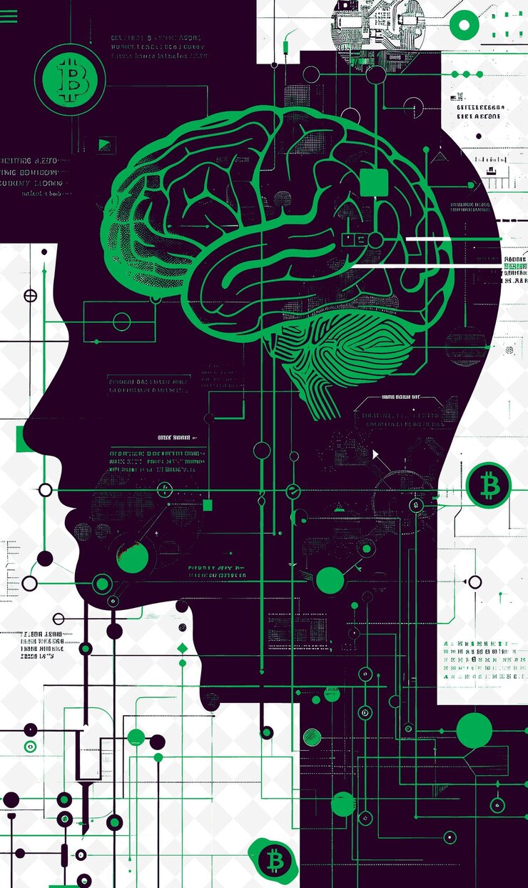 PSD candidato en un evento de ai discutiendo el uso de bitcoins en ai red b diseños de ideas de ilustración plana