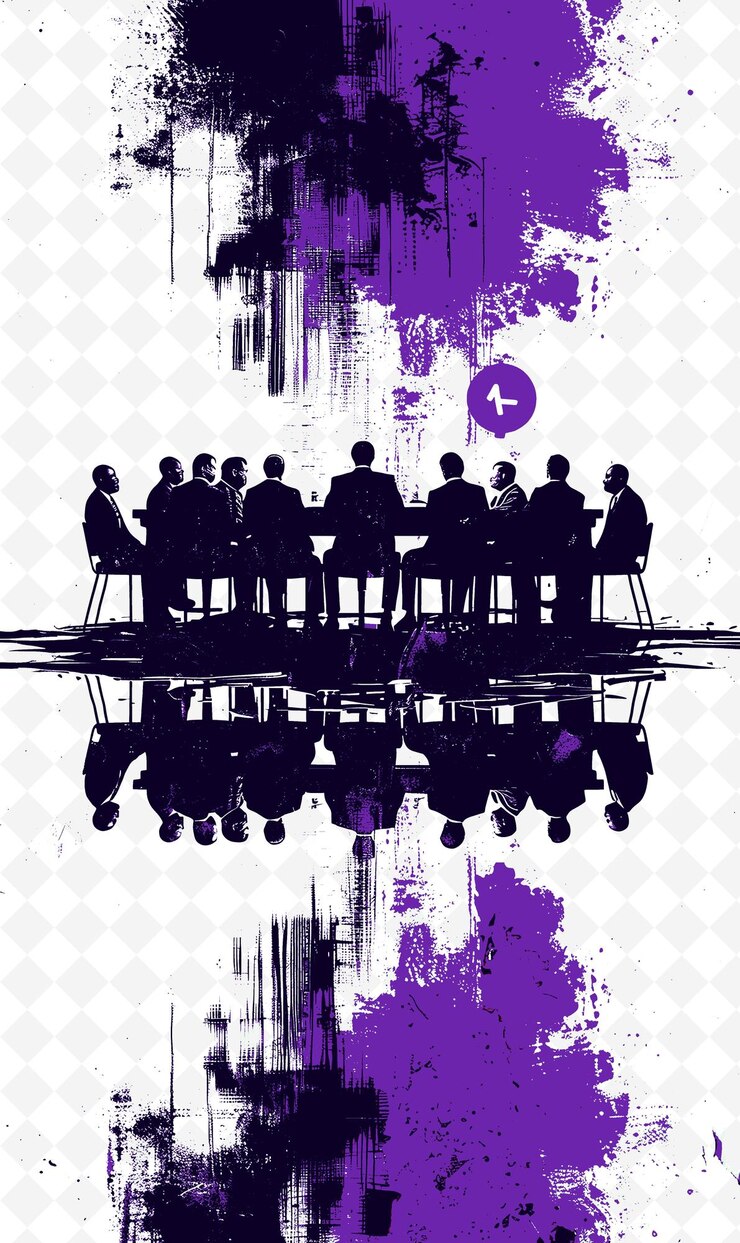 PSD candidato presidencial em uma mesa redonda discutindo projetos de ideias de ilustração plana