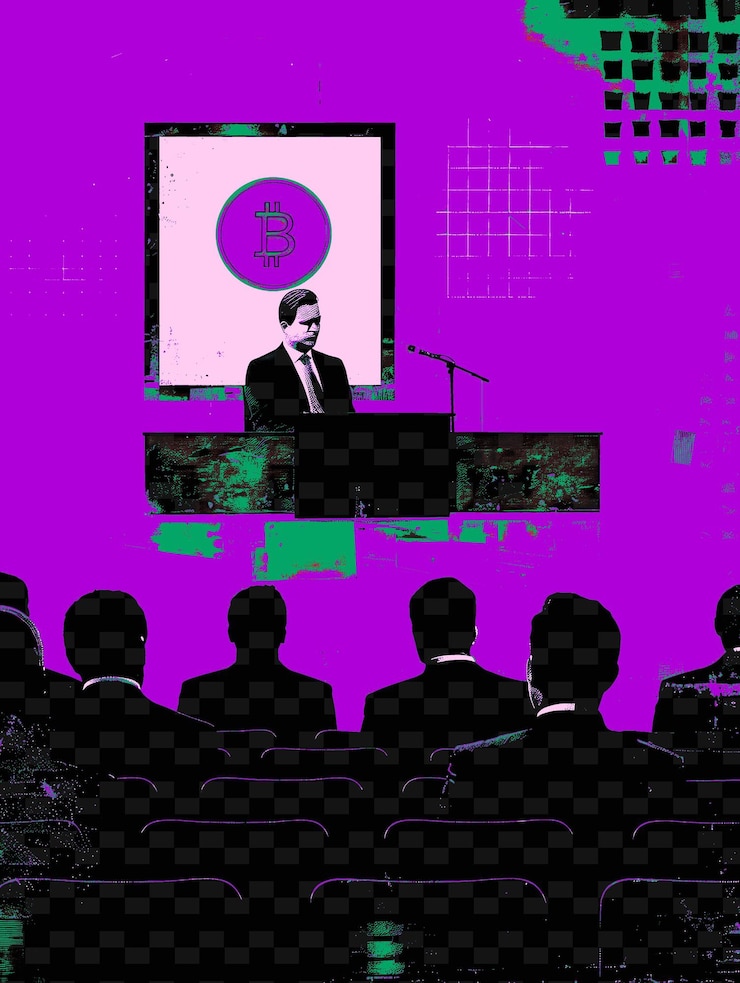 PSD candidato presidencial en una reunión del ayuntamiento respondiendo a q ilustración plana idea designsu