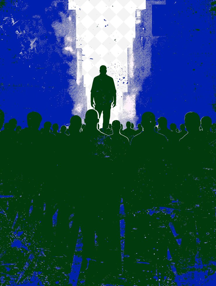 PSD candidatos em um evento de campanha com uma criptomoeda vermelha a ideia de ilustração plana desenha