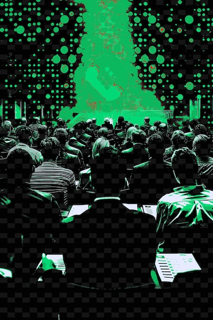 Candidatos que asisten a una conferencia de Blockchain en red con diseños de ideas de ilustración plana