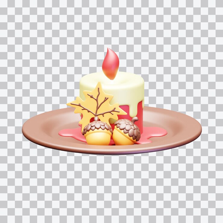 PSD candle 3d illustration