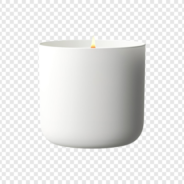 PSD candle and box mockup on transparent background