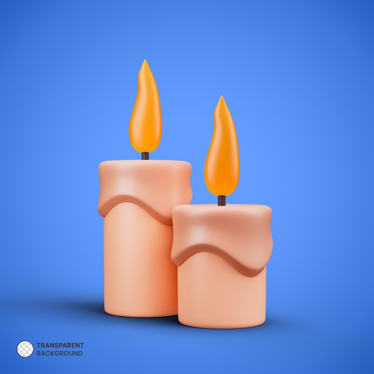 PSD candle icon isolated 3d render illustration