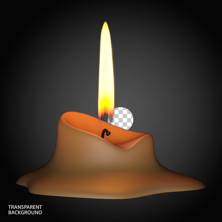 PSD candle light isolated 3d rendered illustration