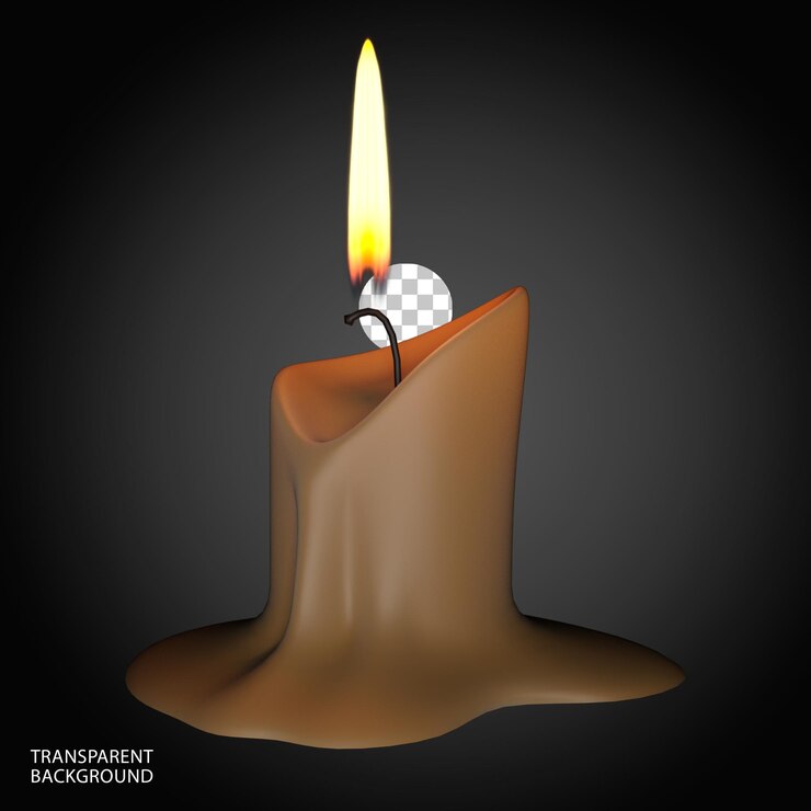 PSD candle light isolated 3d rendered illustration