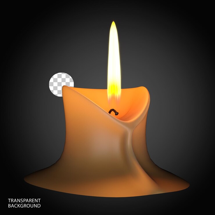 PSD candle light isolated 3d rendered illustration