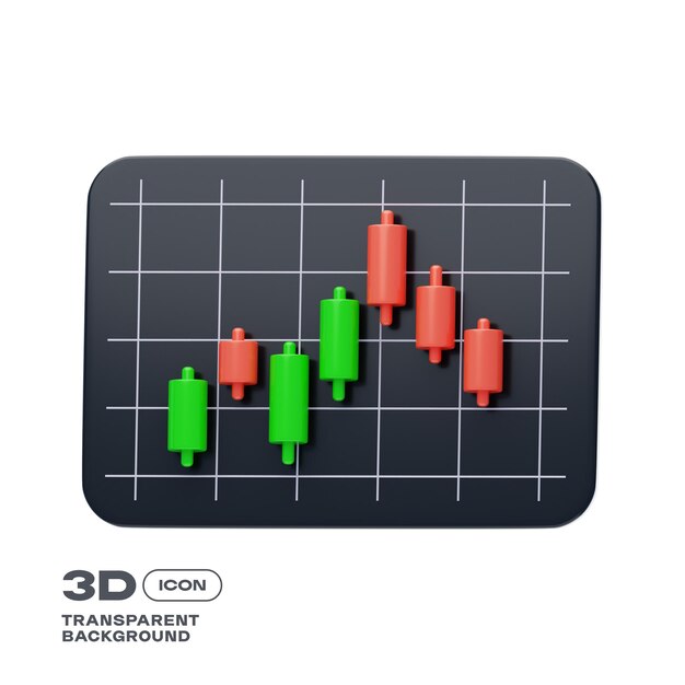 Candlestick Pattern 3D Icon PNG Template