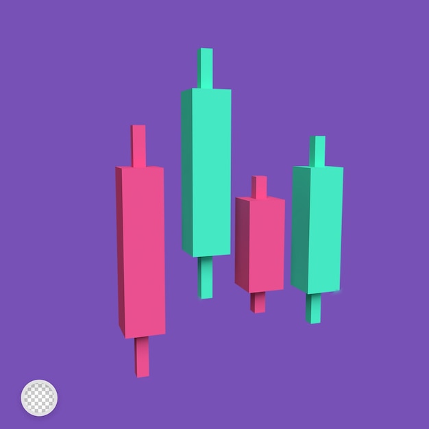 Candlestick Trading Patterns 3D-Rendering-Darstellung