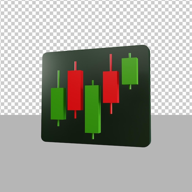 Candlesticks up trend wachstum aktieninvestition aktienhandel symbol 3d render illustration