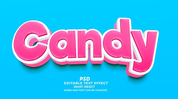 Candy 3d bearbeitbarer Text PSD-Photoshop-Vorlage