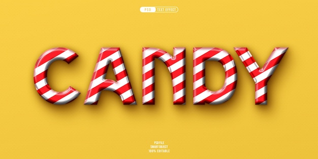 Candy 3d-bearbeitbarer texteffekt