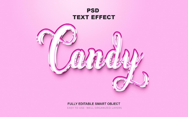 PSD candy 3d bearbeitbarer texteffekt