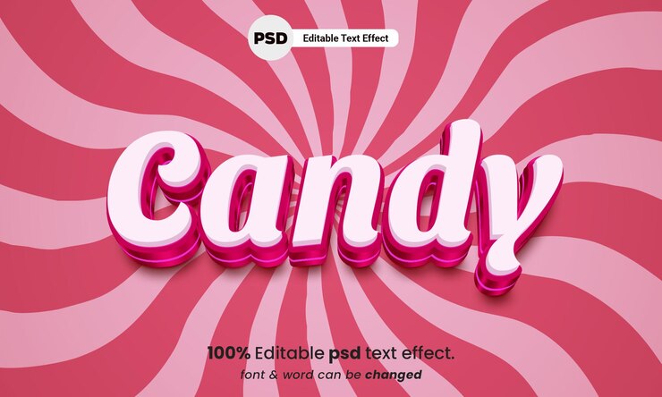 PSD candy 3d editable psd candy text effect