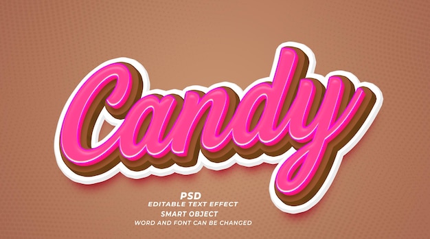 PSD candy 3d es una plantilla de photoshop de efectos de texto editables
