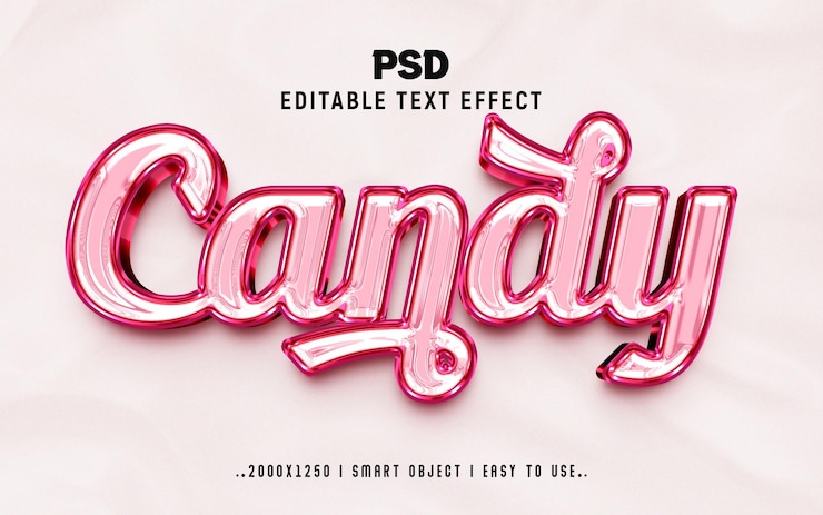 PSD candy 3d est un style d'effet de texte photoshop modifiable.